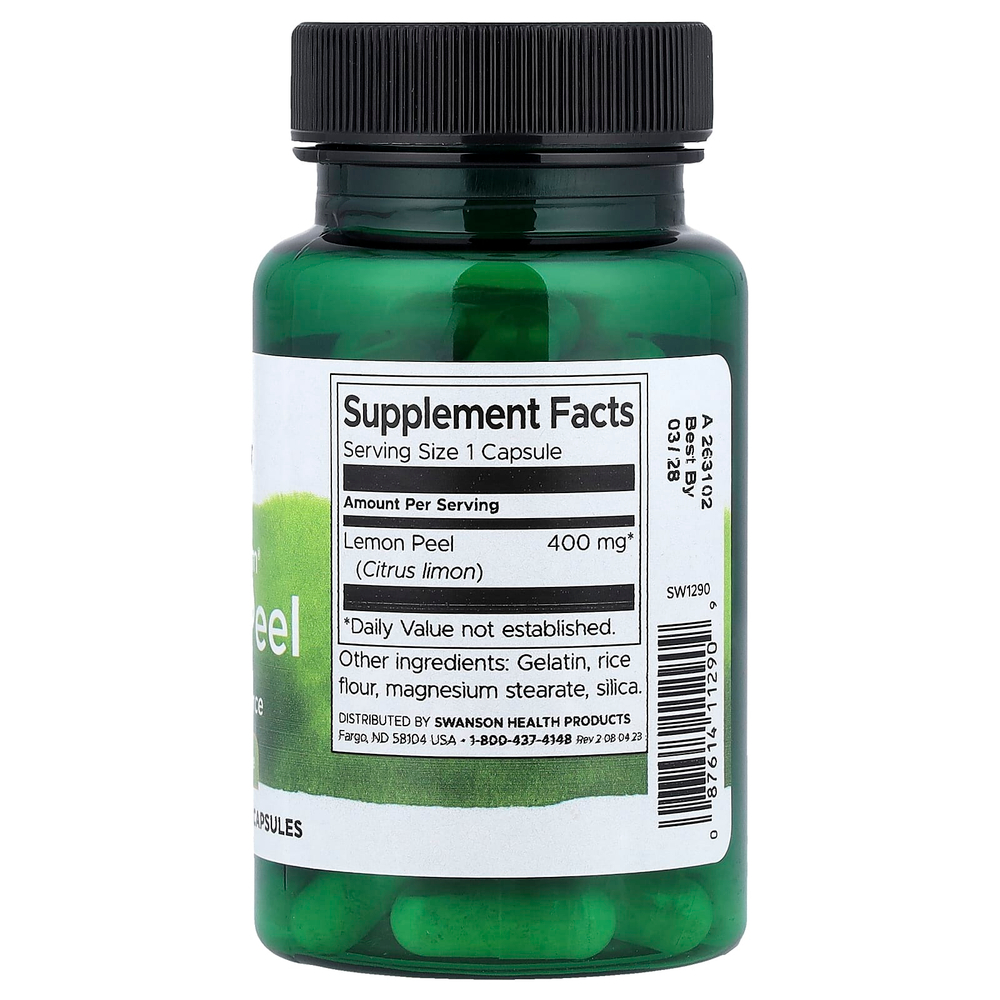 Swanson Vitamins, Full Spectrum®, лимонная цедра, 400 мг, 60 капсул