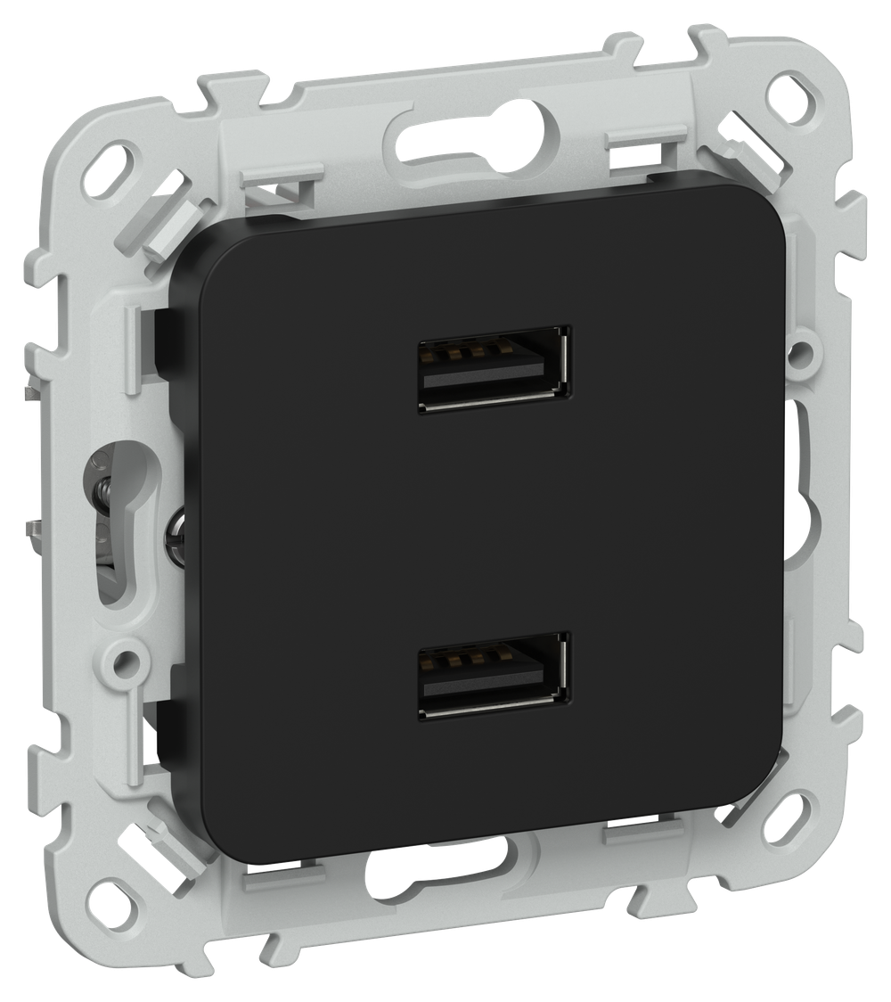 FLITE Розетка USB A+A 3,1А РЮ-2-ФлЧ черный IEK