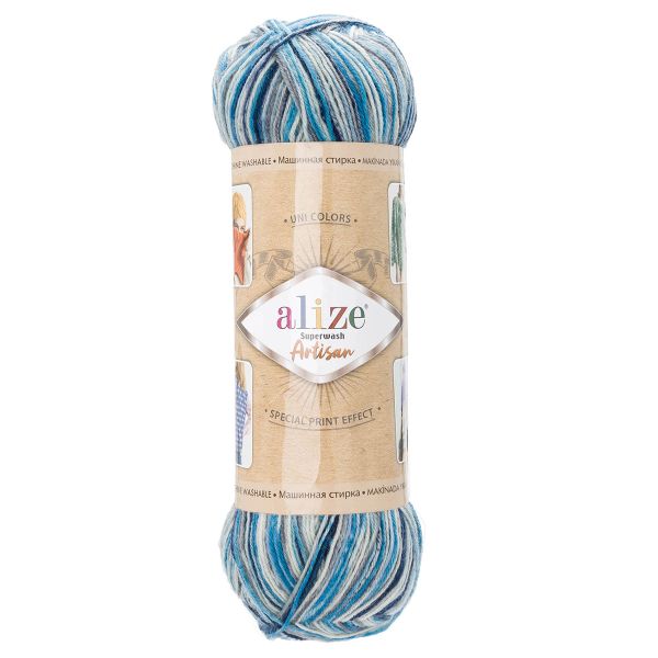 Пряжа Alize (Ализе) Superwash Artisan / уп.5 мот. по 100 г, 420 м, 9016 секционный