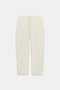 ZARA БРЮКИ BARREL В ПОЛОСКУ — ZW COLLECTION, ЭКРЮ