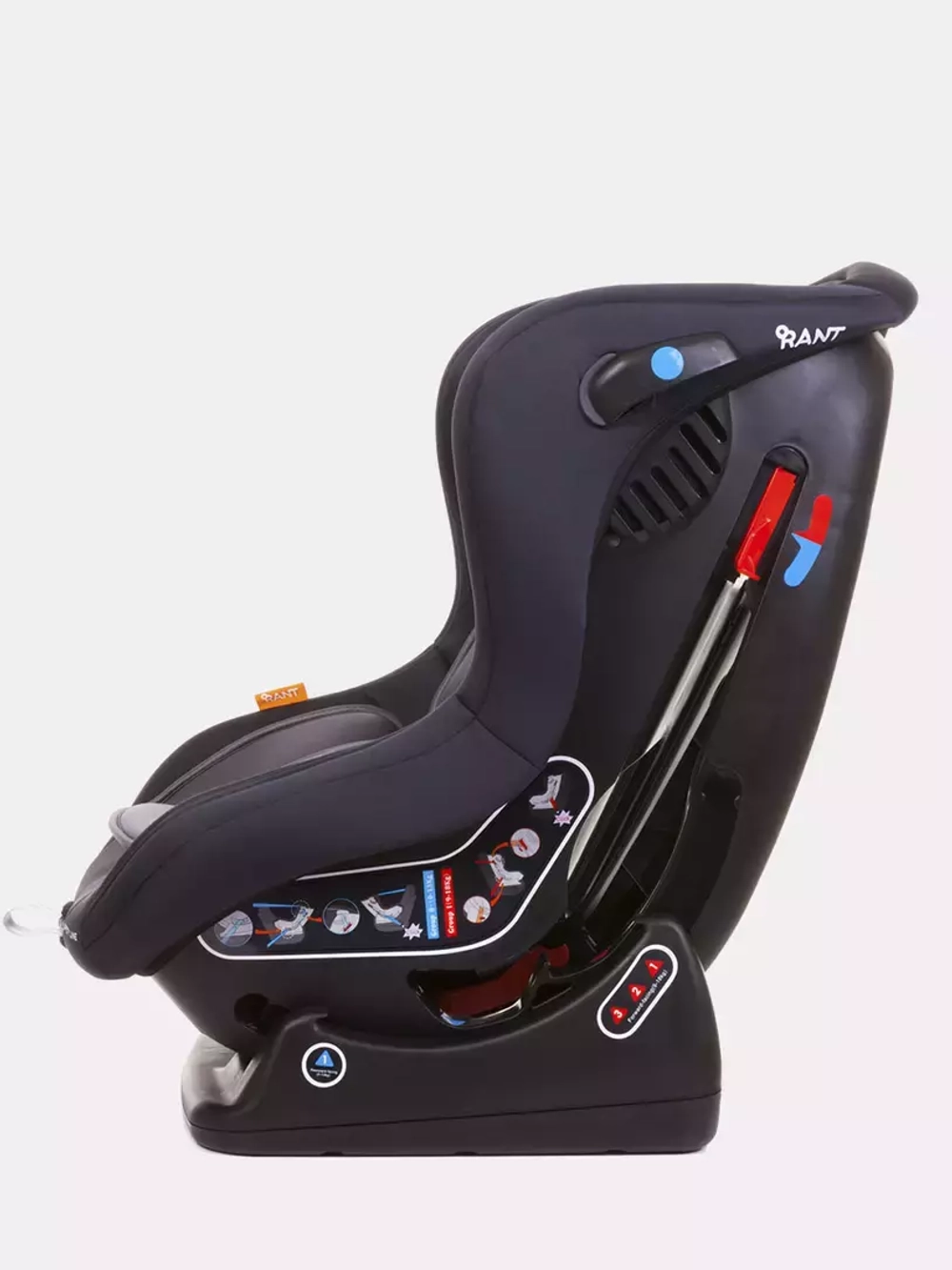 Автокресло Rant LB-777 "Pilot" Safety line (Lunar Black) группа 0-1 (0-18 кг)
