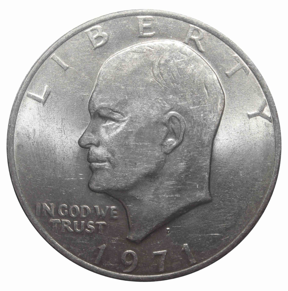 1 доллар США Эйзенхауэр (D) (Лунный). 1971 г. XF
