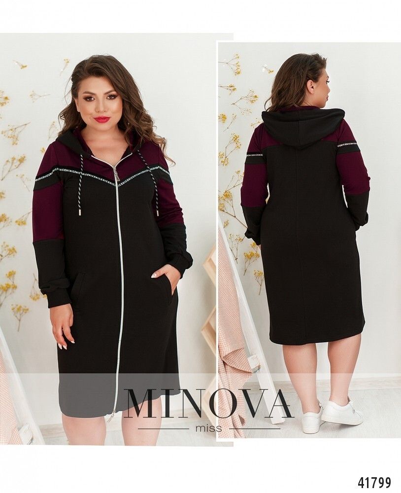 Платье 8-258-чёрный-марсала Minova Платье 8-258-чёрный-марсала Minova