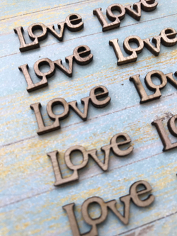Декор деревянный "Love" (10 шт.), арт 07023