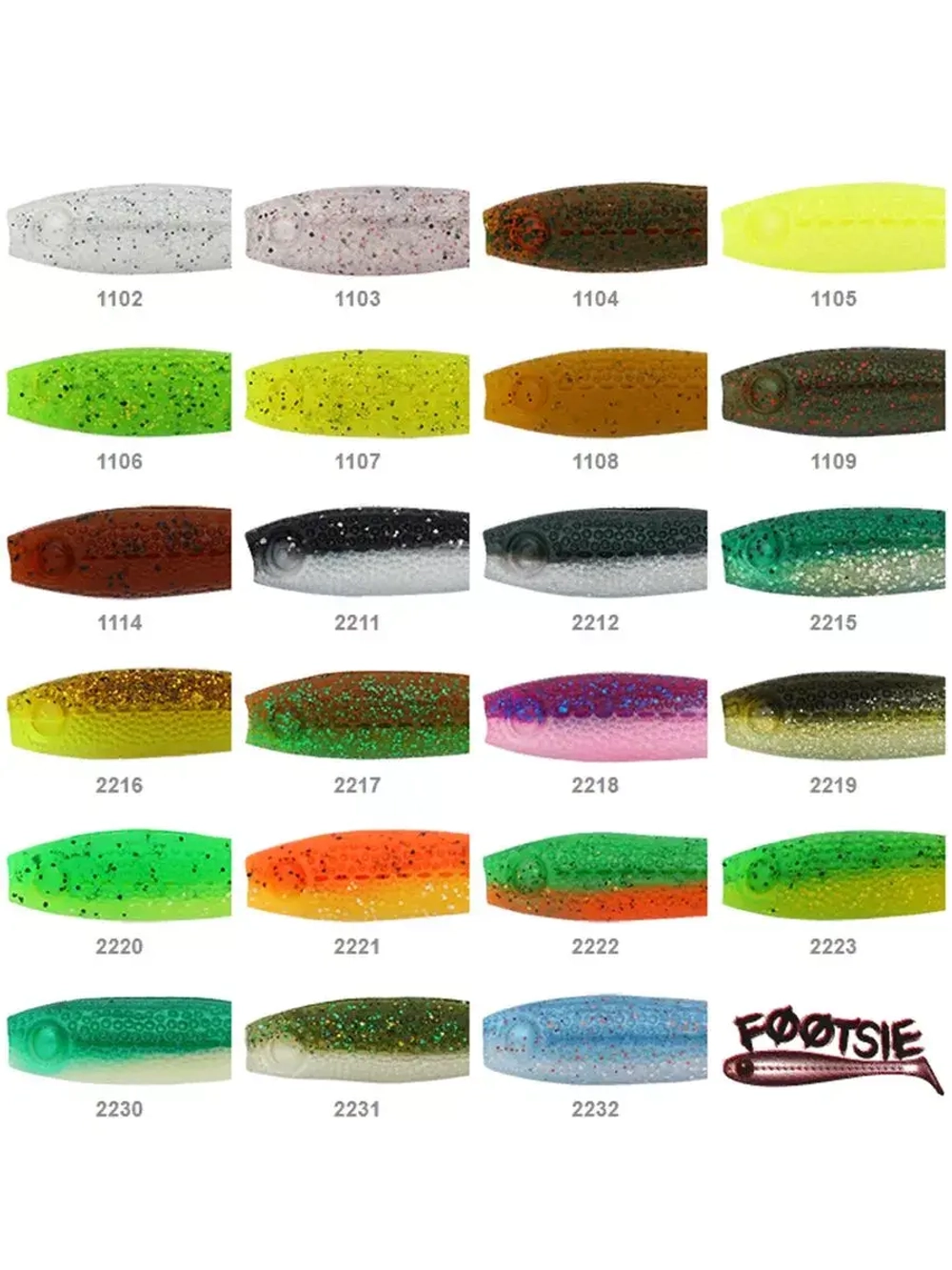 Виброхвост Footsie 4.0'',4 шт/уп.,цвет 2223,10см,7гр