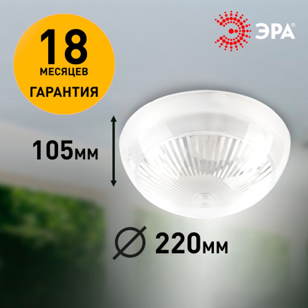 Светильник ЭРА НБП 06-60-011 Сириус антивандальный IP54 E27 max 60Вт D220 круг призма | Светильники ЖКХ РБ
