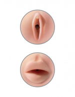 Двусторонний мастурбатор с рельефом внутри Pussy & Mouth Masturbator (Цвет: белый)