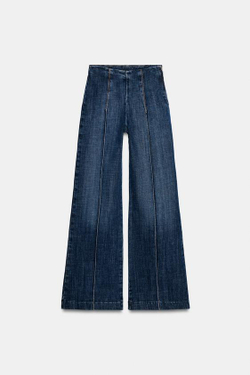 ZARA ДЖИНСЫ Z1975 WIDE LEG С ВЫСОКОЙ ПОСАДКОЙ БЕЗ ПОЯСА, СИНИЙ