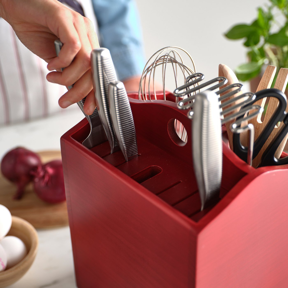IKEA HAVSMAL  (ИКЕА ХАВСМАЛ)  -  Блок для ножей - коричнево-красный