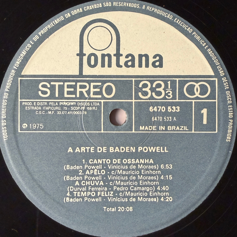 Baden Powell ‎– A Arte De Baden Powell 2LP (Бразилия 1975г.)
