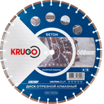 Диск алмазный для бетона KRUGO 500x25,4x40x4,2x10/17mm, лазерная наплавка, LCB20HY