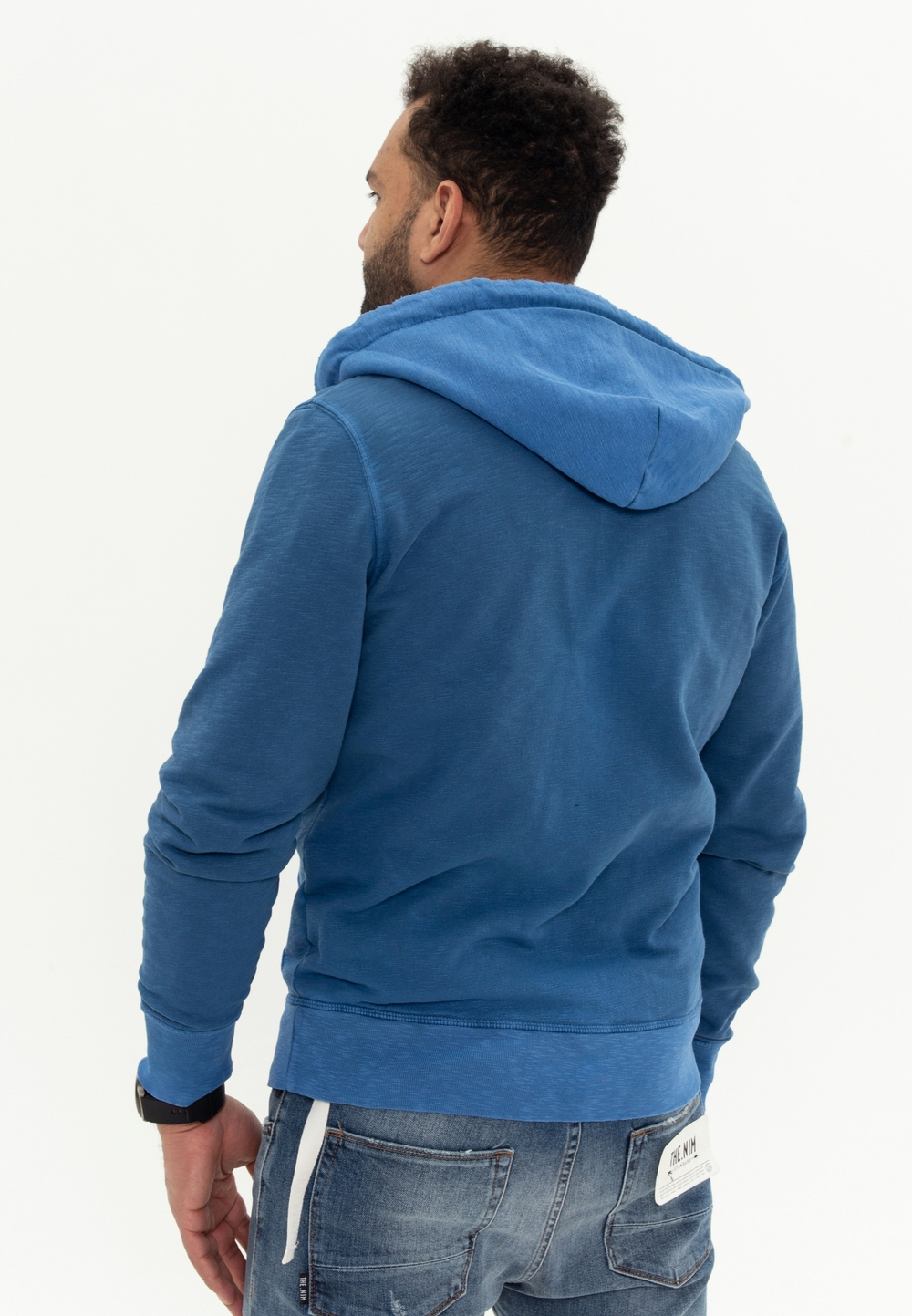 Худи на молнии Bowery NYC Space Wash Blue