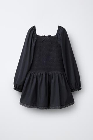 ZARA ПЛАТЬЕ С КРУЖЕВОМ, АНТРАЦИТОВО-СЕРЫЙ