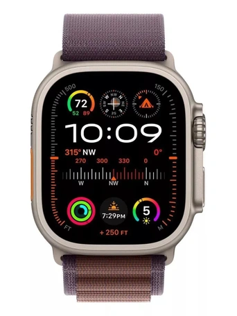 Умные часы Apple Watch Ultra 2 49 мм Cell, Natural Titanium, Indigo Alpine Loop - M