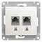 Розетка компьютерная RJ45 + RJ45 Cat 5e Systeme Electric Glossa Перламутр GSL000685KK