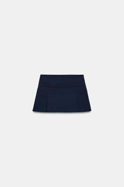 ZARA ЮБКА-ШОРТЫ В СКЛАДКУ, МОРСКОЙ СИНИЙ