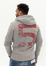 Худи на молнии Bowery NYC "Five" Spray Grey Melange