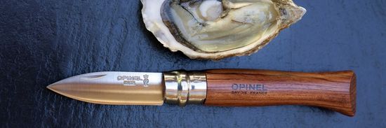 Складной нож Opinel №9, для устриц, нержавеющая сталь, рукоять из дерева бука c клинком из стали Sandvik™ 12С27, рукоять дерево (Бук)