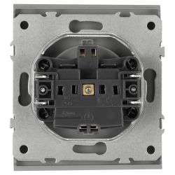 Розетка ЭРА Arktik 16-2101-03 с заземлением 2P+E Schuko 16А-250В алюминий | Эра Arktik