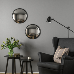 IKEA SVARTBJÖRK  (ИКЕА СВАРТБЙЁРК)  -  Декоративное выпуклое зеркало - чёрное 41 см