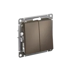 Выключатель двухклавишный Systeme Electric AtlasDesign Мокко ATN000651
