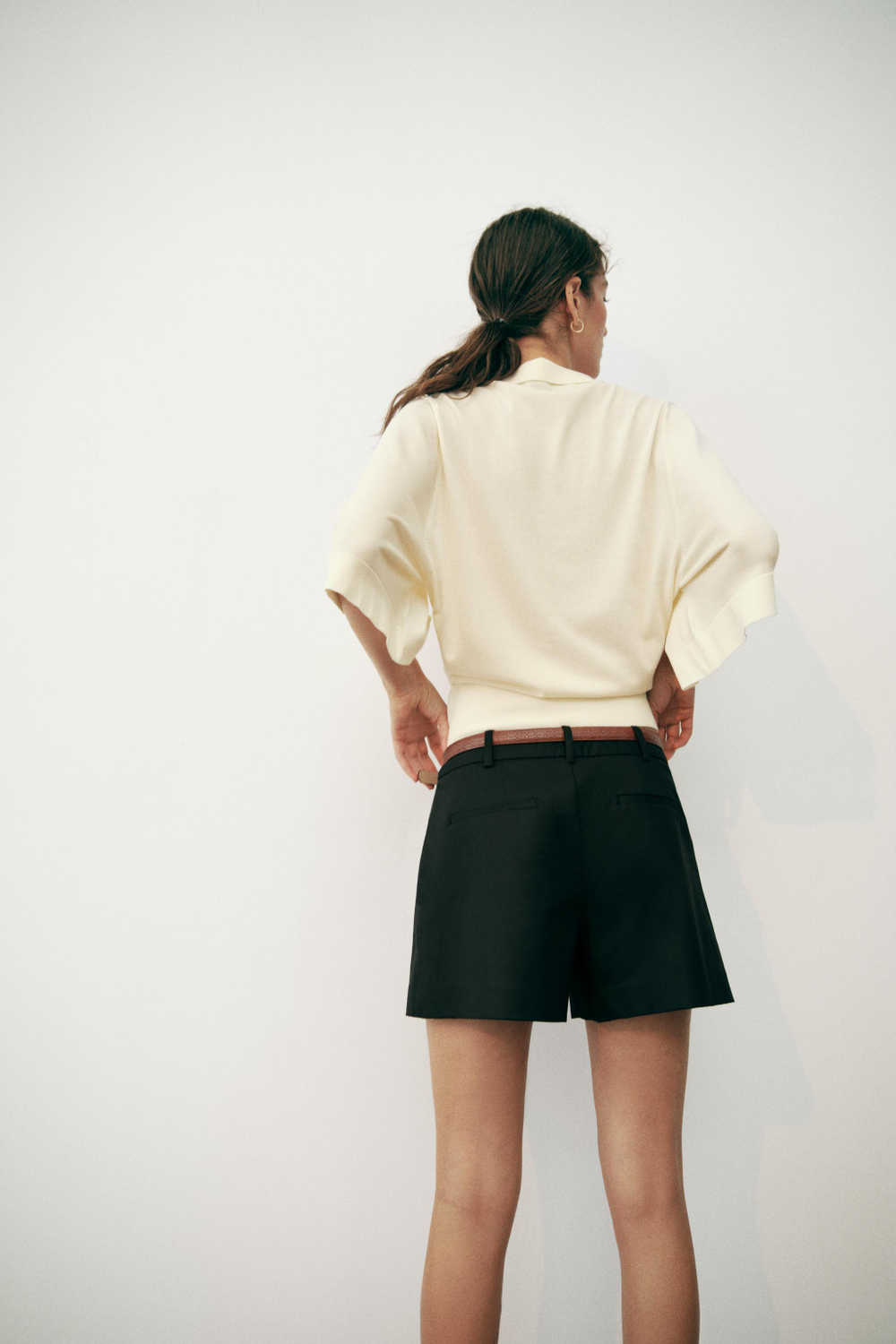 ТРИКОТАЖНОЕ ПОЛО С РУКАВАМИ ТРИ ЧЕТВЕРТИ — ZARA