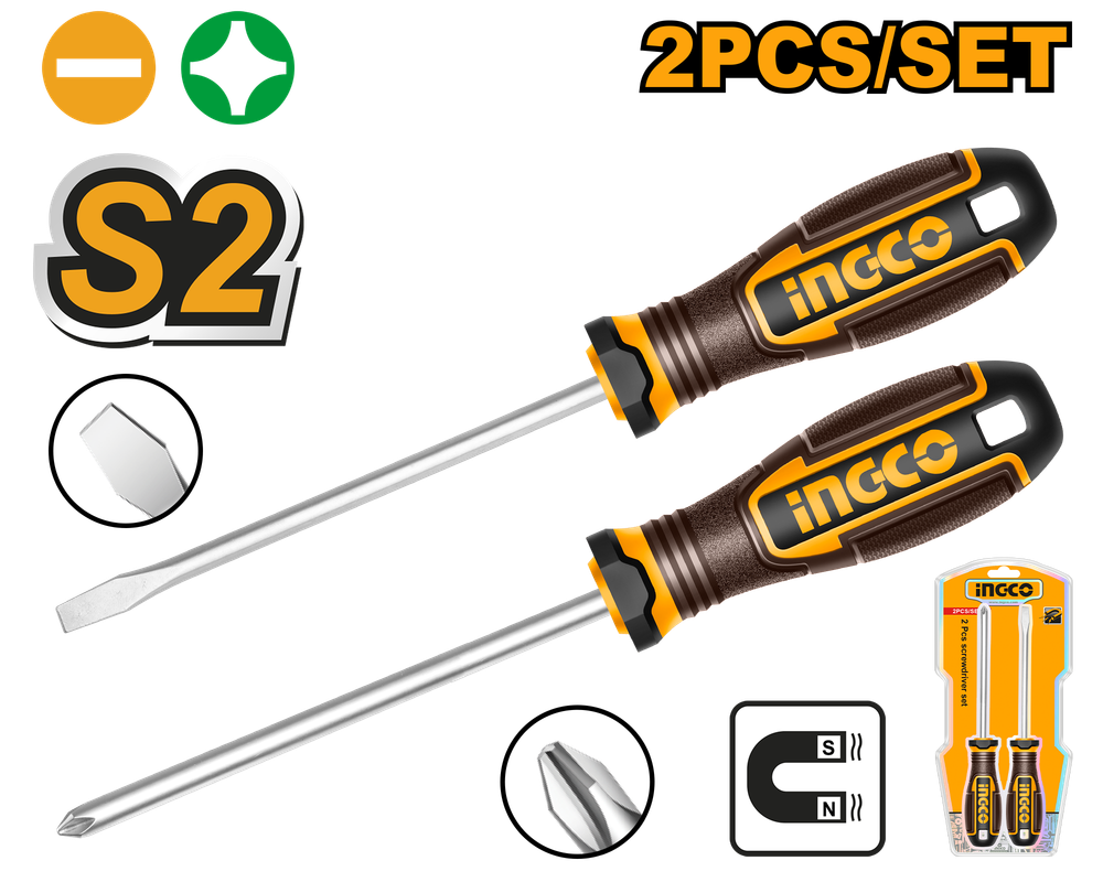 Набор отверток INGCO HKSDS0228 INDUSTRIAL 2 шт.