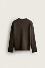 ТРИКОТАЖНАЯ ФУТБОЛКА В ПОЛОСКУ С ВОРОТНИКОМ ХЕНЛИ — ZARA