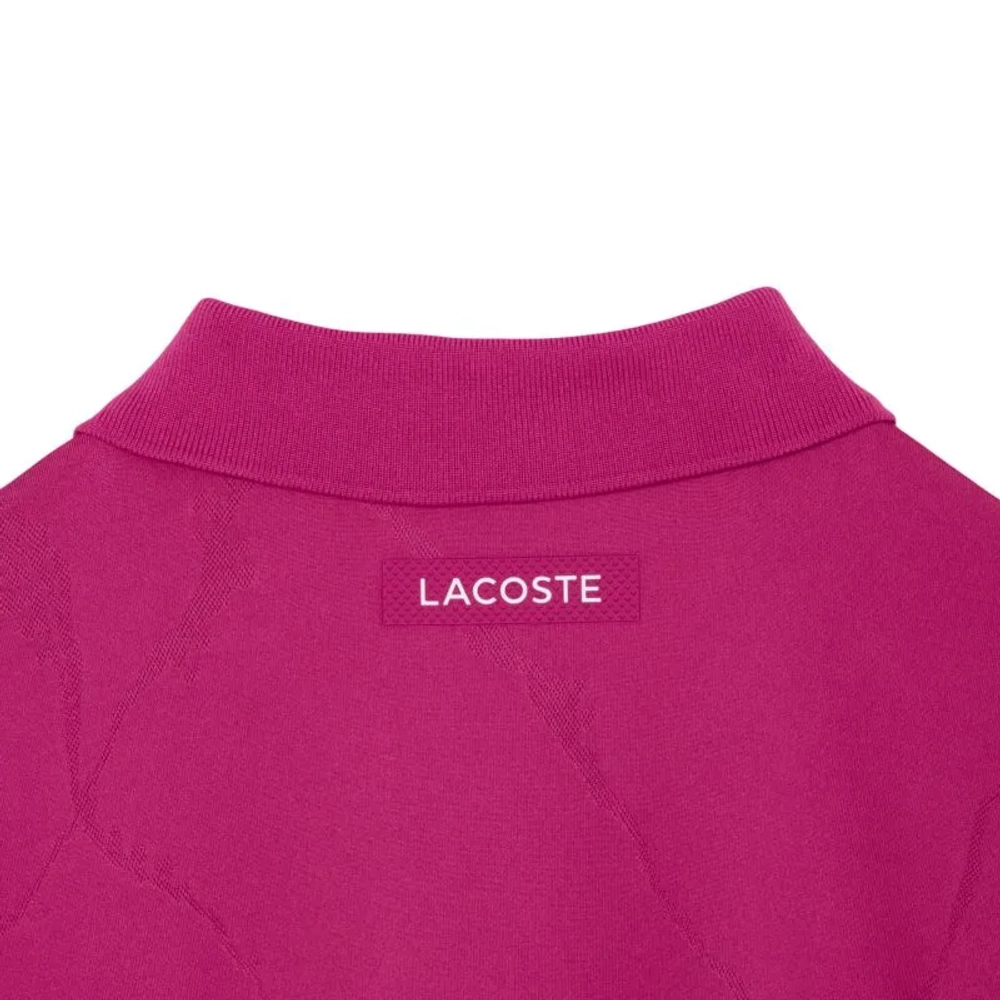 Мужское теннисное поло Lacoste Ultra Dry Jacquard Crocodile Tennis - fuchsia pink