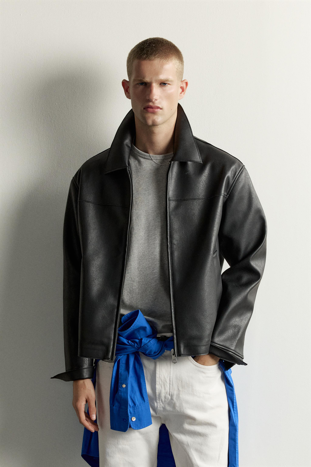 КУРТКА КЛАССИЧЕСКОГО КРОЯ ИЗ ИСКУССТВЕННОЙ КОЖИ — ZARA · 0155/751