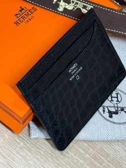 Картхолдер Hermes из кожи крокодила