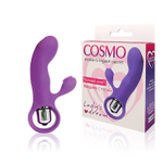Фиолетовый вибромассажер COSMO с покрытым усиками клиторальным стимулятором