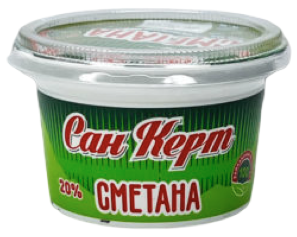 Сметана 20% 180гр San Kert стакан