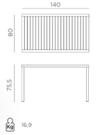 Стол пластиковый обеденный Nardi Cube 140x80, белый
