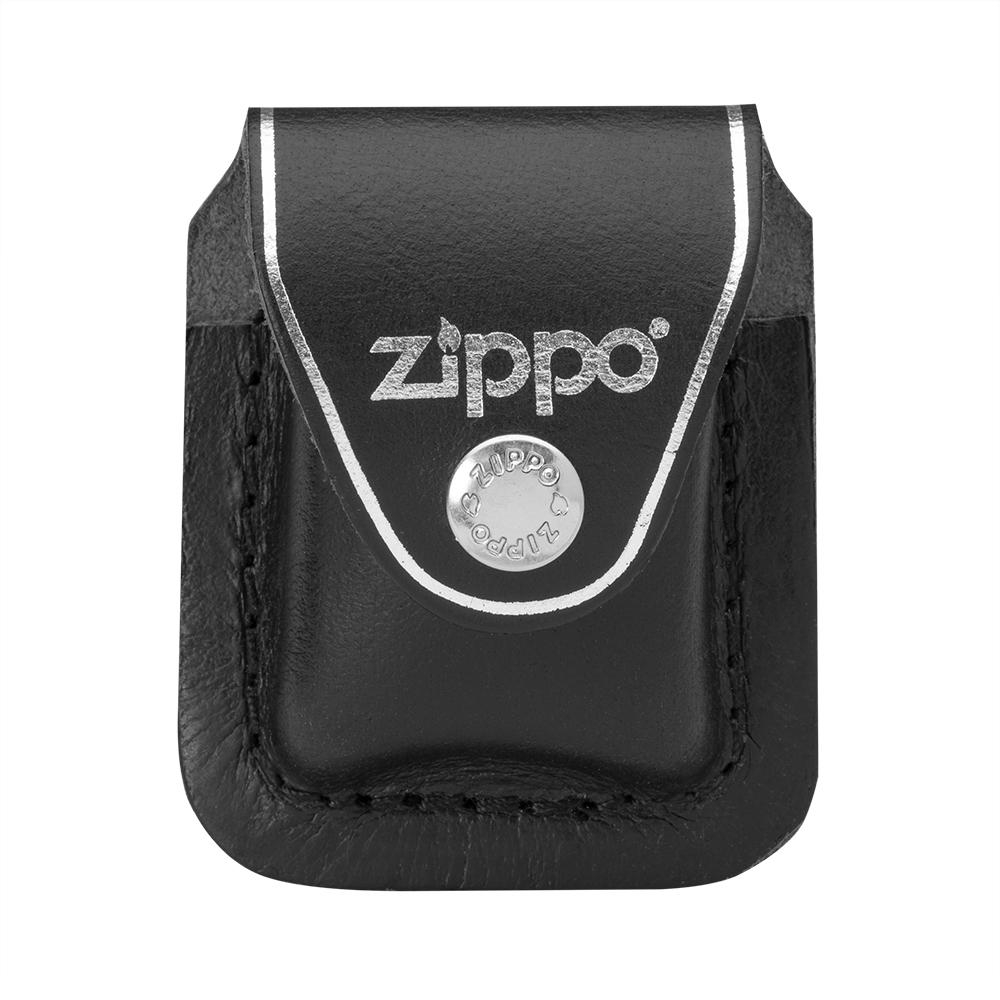 LPCBK Чехол Zippo для зажигалки из натуральной кожи с клипом, черный, 57х30x75 мм