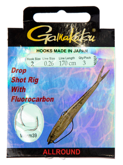 Крючки с поводком Gamakatsu BOOKLET BREAM COM 1100B разм. 02-0.26мм 170см 3шт.