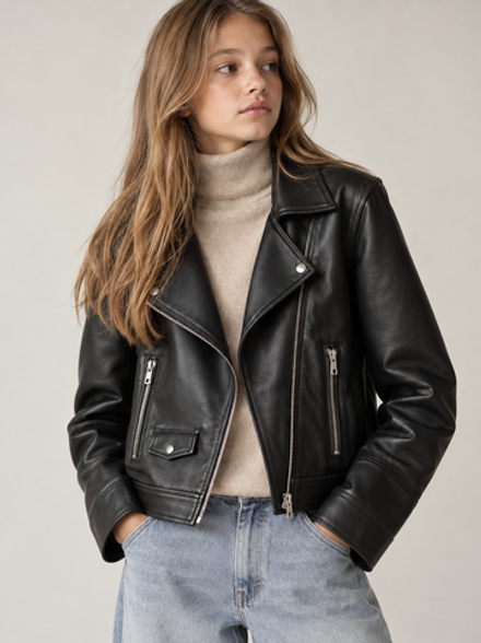 Новая куртка косуха из искусственной кожи Zara, 164