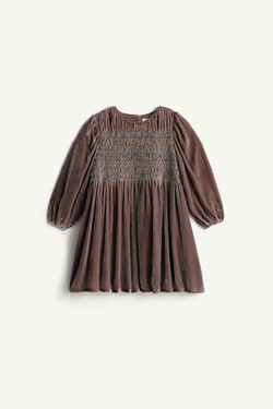 ZARA ПЛАТЬЕ С ВЫШИВКОЙ - LIMITED EDITION, СЕРО-КОРИЧНЕВЫЙ