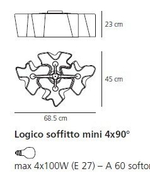 Люстра Artemide Logico 4 x 90° потолочная