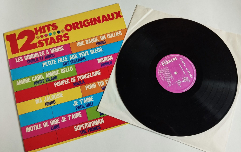 Винтажная виниловая пластинка LP Сборник 12 Hits 12 Stars (France 1983)