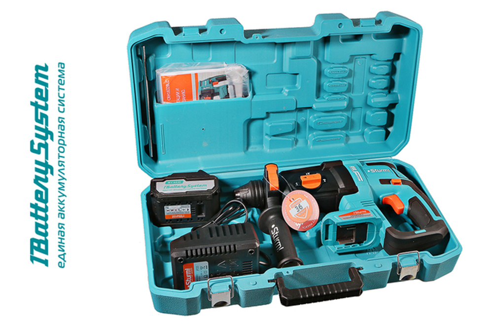Аккумуляторный перфоратор Sturm! CRH1832BLC 1BatterySystem