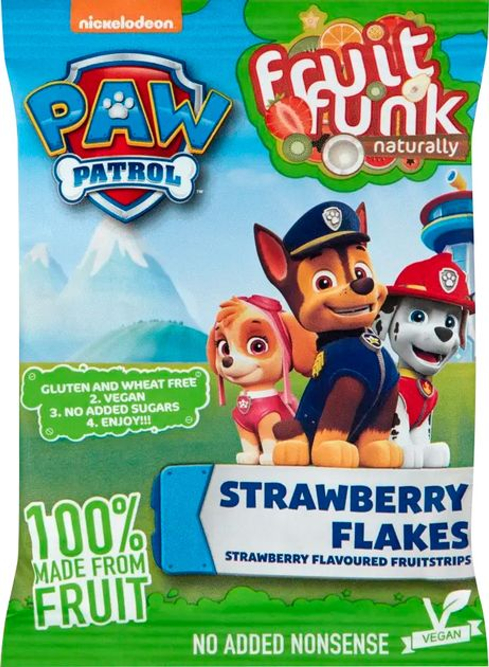 Fruitfunk Фруктовые снеки Peppa Pig и Paw Patrol, персик и клубника, 4 уп. по 16 г (из Финляндии)