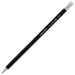 Карандаш чернографитный BRAUBERG "Style PRO", 1 шт., HB, с ластиком, корпус черный