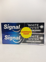 Signal Зубная паста White System Очищающая белизна с активированным углем (75x2) 150 мл (Египет)