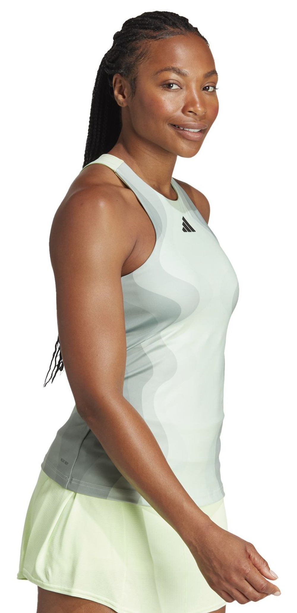 Топ теннисный Adidas Y-Tank Pro - semi green spark/grey spark