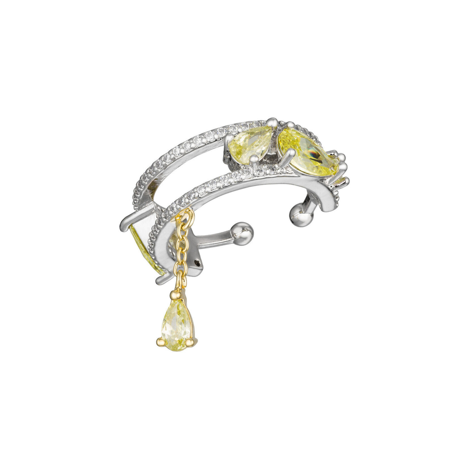 Кафф большой  с желтыми фианитами — Caviar Jewellery, серебро