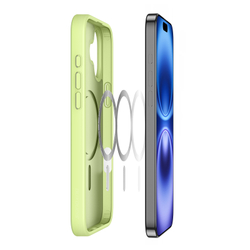 Матовый чехол светло-зеленого цвета (Lime Green) с MagSafe для iPhone 16, серия Yind Series от Dux Ducis