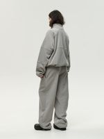 Drawstring Half-Zipped Sweatshirt Grey