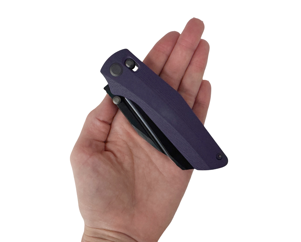 Складной нож TuoTown Sor, сталь T10S PVD, рукоять G10 purple, Titanium TC4, арт.TPW-SOR-B