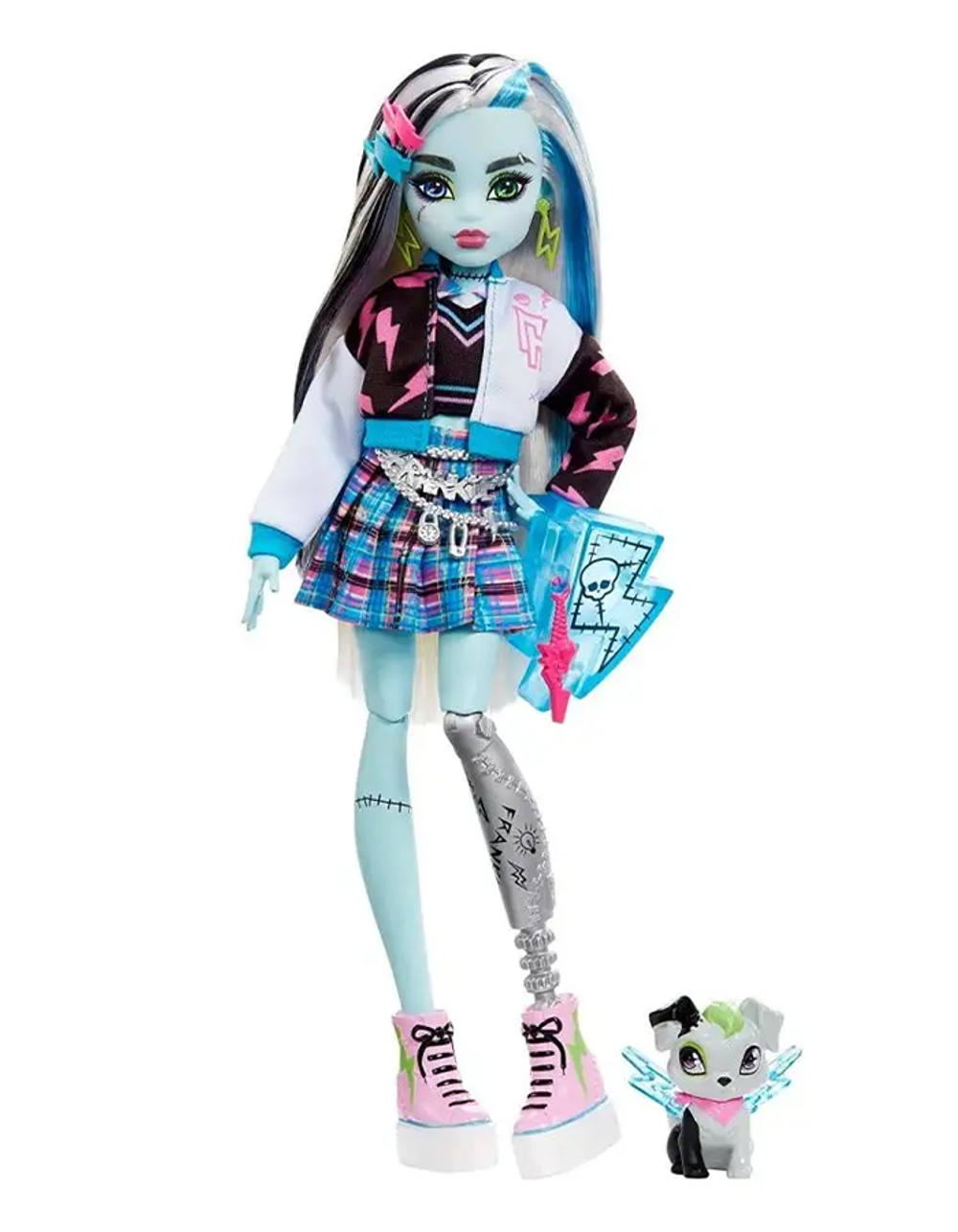 Кукла Монстер Хай Фрэнки Штайн 3 поколение с питомцем | Monster High Frankie Stein with Pet HHK53 g3 персонаж  (6+)